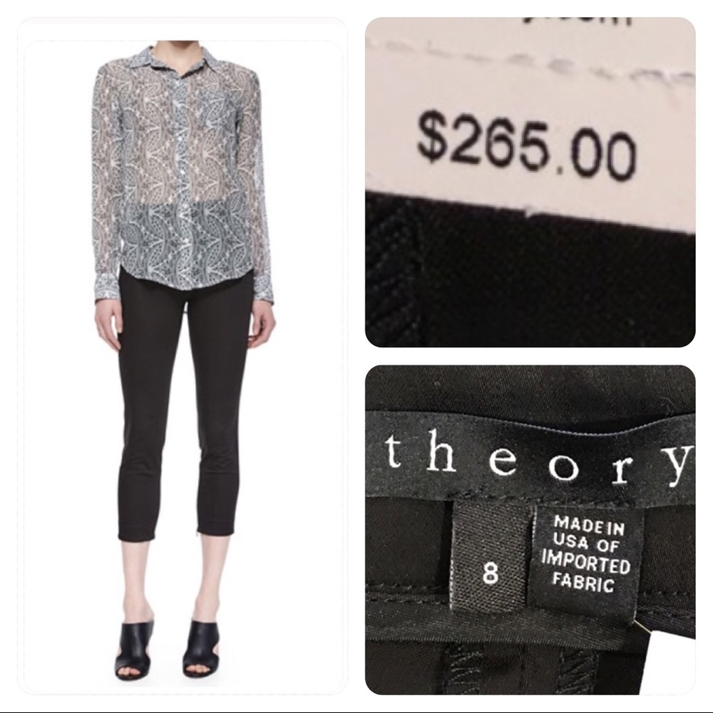 NWT! Theory Tonerma Stretch-Knit Sateen Pants